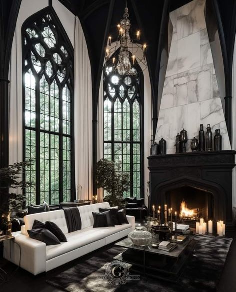 White Victorian House, Dark House Aesthetic, Modern Gothic Home, Gothic Interior Design, Gothic Living Room, Gothic Interior, Dark Home Decor, Goth Home, Goth Home Decor