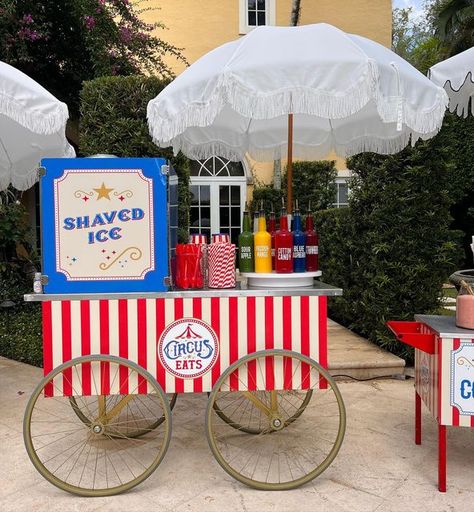 Shave Ice Cart, Shaved Ice Cart, Snow Cone Cart, Backyard Carnival, 19th Bday, Summer Display, Food Vendor, Ice Shop, Cart Ideas