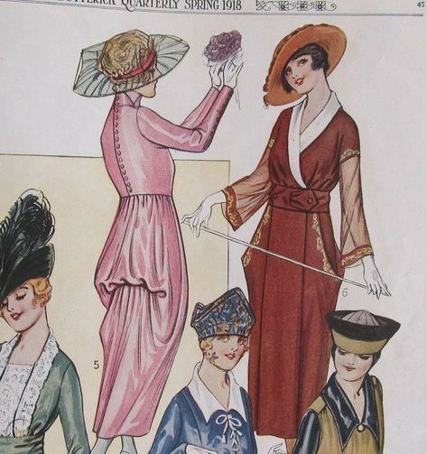 1917 Fashion, Fashion 1910, 1910s Fashion, 1920 Fashion, 20th Century Fashion, Edwardian Dress, Frock Dress, Fashion Forecasting, Evolution Of Fashion