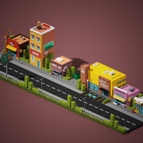 Voxel Games, Minecraft Modern City, Cool Things To Build, City Games, 3d Modeling Tutorial, Low Poly Games, Board Game Design, Paper City, House Arch Design