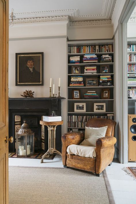 Living Room, Standard Layout Fireplace, and Chair A living lounge with plenty of Victorian character. Living Room Decor Neutral, Victorian Living Room, Victorian Fireplace, London Home, Livingroom Layout, Living Room Diy, Living Room With Fireplace, New Living Room, Farmhouse Living