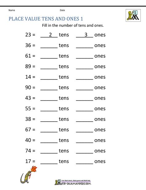 1st-grade-math-worksheets-place-value-tens-ones-1.gif (1000×1294) Math Worksheets For Grade 1, Value Worksheet, Worksheets For Grade 1, Math Fact Worksheets, Mental Maths Worksheets, Place Value Worksheets, Math Practice Worksheets, Math Addition Worksheets, First Grade Math Worksheets