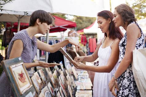 Is your favorite flea market now full of cheap imports and counterfeits? It could change. Explore today's top flea market trends. Art Fair Display, Art Careers, Vintage Ladder, Local Marketing, Art Fairs, Indie Art, Artist Business, Fancy Cars, Market Trends