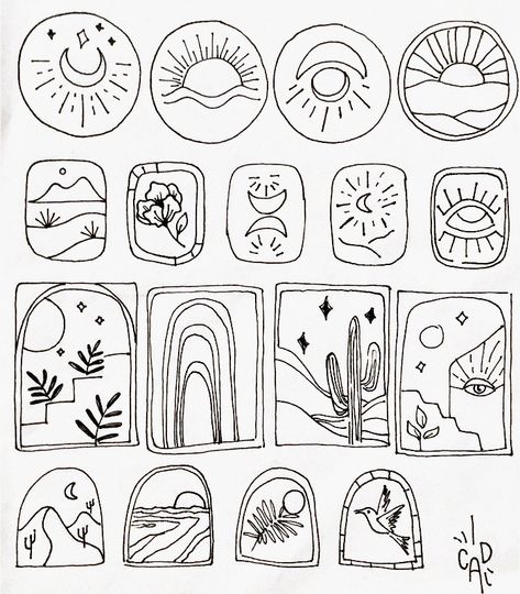 Minimalistic Things To Draw, Minimal Boho Tattoo, Drawn Tattoo Designs, Naturetattoo Ideas, Small Graphic Tattoo, Groovy Flash Tattoo, Astrology Flash Tattoo, Simple Art Tattoos, Boho Flash Tattoo