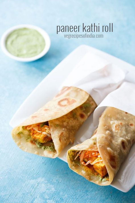 paneer kathi roll recipe, paneer tikka wrap recipe Indian Wraps Recipe, Paneer Kathi Roll Recipe, Indian Sabji, Paneer Wrap, Kathi Roll Recipe, Paneer Roll, Paneer Kathi Roll, Kathi Roll, Sandwich Vegetarian