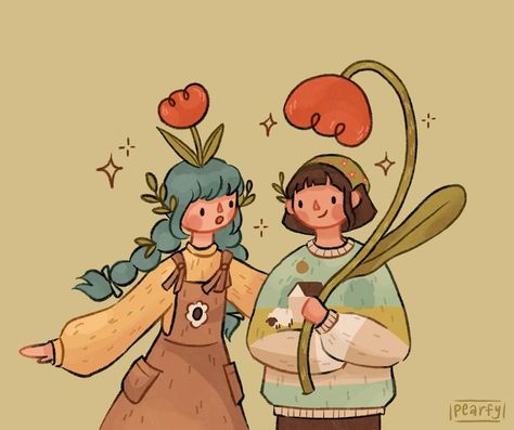 Lo ✶ on Instagram: “Combined two dtiys! I think they could be flower friends 🌷 #chezalbi4k #dtiyspaloma” Cute Drawings Friends, Best Friend Art Aesthetic, Two Best Friends Aesthetic Drawing, Cute Friends Drawings, Things To Draw With Friends, Flower Character Illustration, Cute Cartoon Style, Cute Friend Drawings, Sketch Best Friends