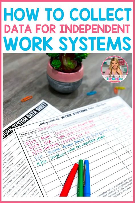 Have you implemented independent work systems in your special education classroom? My blog talks all about how to collect data in the classroom for these work systems. As a special education teacher you might not have the time, so you can use your paraprofessionals to assist you. The best part about collecting data in the classroom is you can do it whenever it works best for you. Check out the multiple ways to collect data in the classroom and data sheets that you can use. Functional Life Skills Special Education, Special Education Games, Special Education Data Sheets, Special Education Behavior, Sensory Classroom, Middle School Special Education, Data Collection Sheets, Independent Work Stations, Life Skills Class