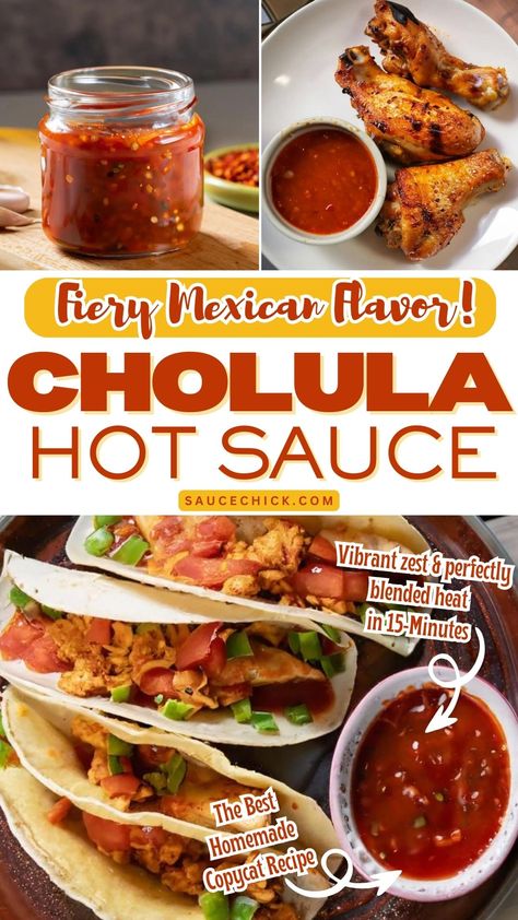 Cholula Hot Sauce Recipe Louisiana Hot Sauce Recipe, Baked Bbq Ribs, Cholula Hot Sauce, Hot Sauce Recipe, Homemade Hot Sauce, Louisiana Hot Sauce, Food Fair, Hot Sauce Recipes, Hot Sauces