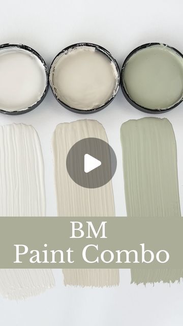 Loralee AhMu on Instagram: "Ready for another paint combo? Here is a timeless pairing that works beautifully in a variety of spaces.   1️⃣ BM White Dove is a soft off-white that is often praised for its versatility. It’s not stark or cold, which allows it to be an excellent choice for trim, moldings, and doors, as well as walls.  2️⃣ BM Baby Fawn is a one of Benjamin Moore’s “go-to neutrals” for a good reason. It’s a soft and warm greige color that works in a variety of design styles.   3️⃣ BM Saybrook Sage is a soft and muted sage green paint color with subtle gray undertones that pairs well with both warm and cool tones.   ✨Have you used any of these colors in your home? We’d love to hear your thoughts about these colors.   ♥️Love paint color combos? Follow Simplee DIY for more.   #benja Gentle Lamb Paint Color, Bm Bathroom Paint Colors, Olympic White Sage Paint, Misty Air Benjamin Moore, White Trim And Wall Combos, White Dove And Green, Cream And Green Paint Colors, Neutral Sage Green Paint, Greens That Go With White Dove