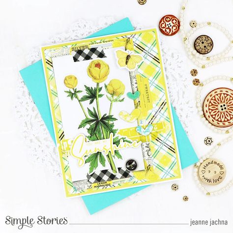 Lemon Twist, Lay Outs, Cards Simple, Aqua Blue Color, Simple Scrapbook, For Keeps, Sweet Moments, July 2022, Simple Stories