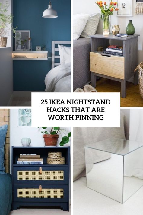 IKEA Rast Kallax Nightstand Hack, Ikea Bedside Cabinets, Ikea Inspirations, Ikea Hack Nightstand, Ikea Nightstand Hack, Unique Nightstands, Ikea Bedside, Ikea Pieces, Thrift Upcycle