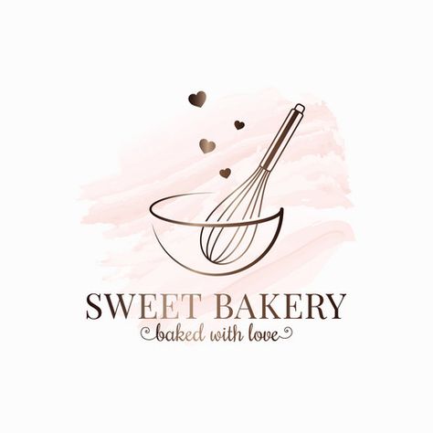 Baking with wire whisk watercolor logo on white Vector Image Whisky Logo, Cupcake Logo Design, Whisk Logo, Logo Sweet, Logo Luxe, Sweet Logo, Baking Logo Design, Cake Wallpaper, Cooking Logo