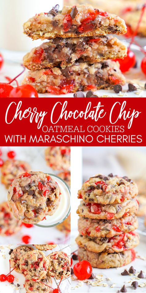 <p>The+Best+Cherry+Chocolate+Chip+Cookies+Recipe+with+Maraschino+Cherries!+Easy+Soft+and+chewy+Cherry+Oatmeal+Chocolate+Chip+Cookies!</p> Cherry Chocolate Oatmeal Cookies, Oatmeal Cherry Cookies, Maraschino Cherry Recipes, Cherry Chocolate Chip Cookies, Cherry Oatmeal Cookies, Cherry Oatmeal, Chocolate Cherry Cookies, Chocolate Oatmeal Cookies, Cherry Cookies