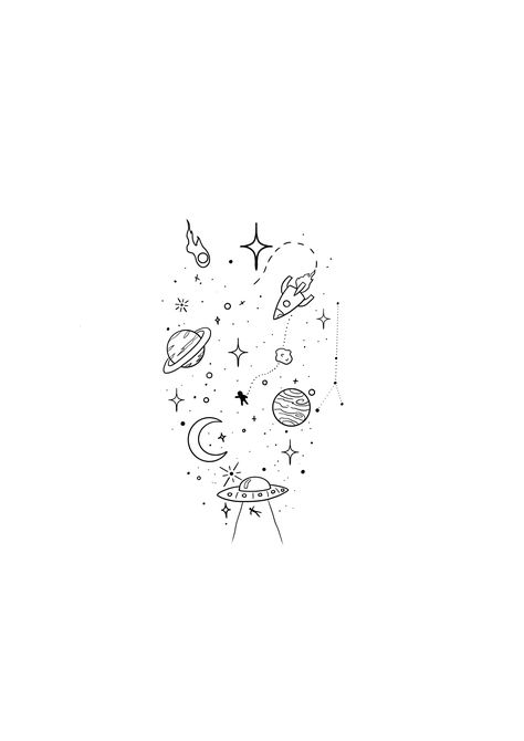 Simple Galaxy Tattoo Design, Cosmo Tattoo Ideas, Mini Space Tattoo, Stars And Space Tattoo, Space Finger Tattoo, Small Planet Tattoo Simple, Space Fine Line Tattoo, Celestial Tattoo Designs, Coldplay Inspired Tattoo