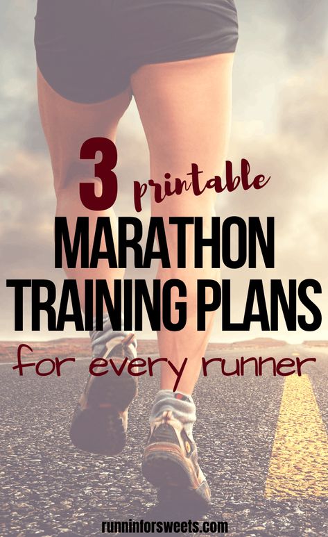 3 Marathon Training Plans for Every Runner – Runnin’ for Sweets 20 Week Marathon Training Plan, Hal Higdon Marathon Training, Marathon Training Plan Beginner, Half Marathon Motivation, Marathon Training Motivation, Marathon Training Program, Marathon Training For Beginners, Marathon Training Schedule, Strength Training Exercises