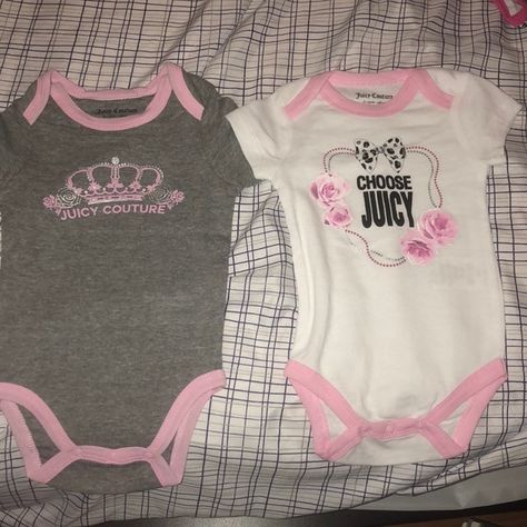 Brand New Juicy Couture Onesies Comes With Two Both Size 3-6m Juicy Couture Stroller, Juicy Couture Baby Clothes, Cute Baby Things, Cute Baby Stuff, Juicy Couture Baby, Cute Baby Onesies, Hello Kitty Baby, Cool Baby Clothes, Baby Couture