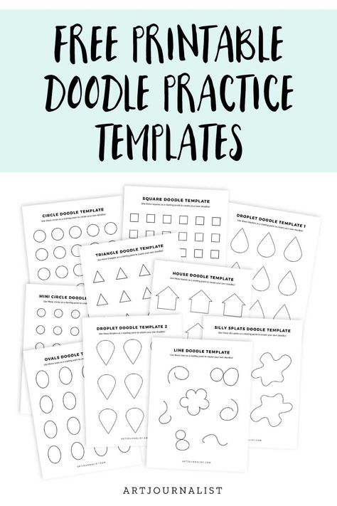 Want to practice your doodling skills? Download free printable doodle practice sheets & templates for circles, squares, triangles, droplets, houses, & more! Free Doodle Printables, Doodle Practice Sheets, Doodle Template, Doodle Practice, Circle Doodles, Bible Notebook, House Doodle, Free Planner Templates, Free Doodles