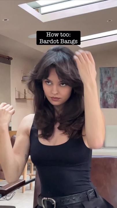 The Hair Bros on TikTok Bridget Bardot Bangs Long Hair, Bridgette Bardot Bangs, Bridget Bardot Hair Tutorial, Bridget Bardot Haircut, Bardot Bangs Long Hair, Bardot Bangs Short Hair, The Hair Bros, Bardot Shag, Bridgette Bardot Hair