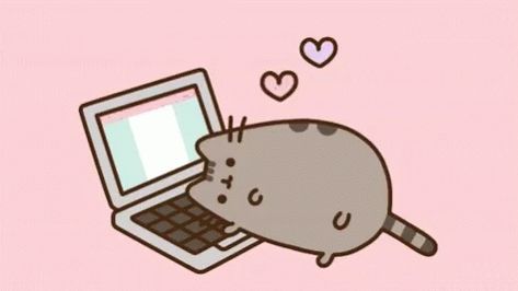 Pusheen Computer GIF - Pusheen Computer Cat - Discover & Share GIFs Pusheen Gif, Pusheen Love, Wallpaper Gatos, Pusheen Cute, Pusheen Cat, Cute Messages, Kawaii Wallpaper, Cat Wallpaper, Kitty Cats