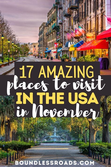 Best November Vacations, Usa Trips, Place To Travel, Best Places To Vacation, Thanksgiving Travel, Places In Usa, Road Trip Places, Vacation Locations, Visit Usa