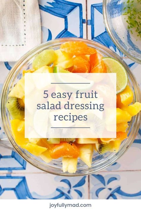 Make fruit salad more exciting with these easy fruit salad dressing recipes. They're a great way to liven up fresh fruit with more flavor. Fruit Salad Diet, Simple Fruit Salad Ideas, Fruit Salad Sauce Recipe, How To Make A Fruit Salad, Fruit Salad With Sour Cream, Healthy Fruit Salad Dressing, Salad Dressing For Fruit Salad, Best Fruit Salad Dressing, Fruit Salad Sauce