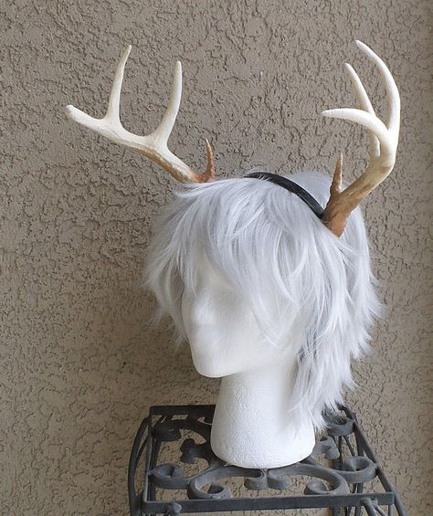 Antler Cosplay, Cosplay Antlers, Horned Fantasy Headpiece For Festival, Fantasy Horned Costume Accessories For Cosplay, Satyr Costume, Adjustable Horned Fantasy Headpiece, Deer Horns, Tears Art, Antler Headband