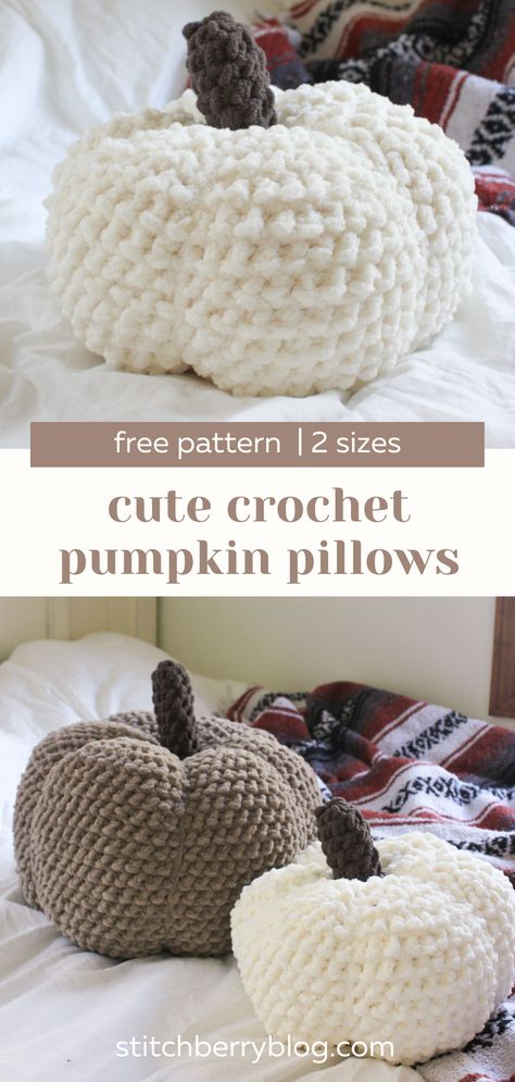 Crochet Halloween Gifts, Crocheted Pumpkins, Crochet Fall Decor, Crochet Yarns, Fall Crochet Patterns, Crochet Pillow Pattern, Stylish Crochet, Halloween Crochet Patterns, Pumpkin Pillows