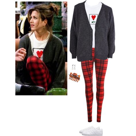 Rachel Green - Fashion look - URSTYLE Rachel Green Plaid Pants, Rachel Green Plaid, Friends Tv Outfits, Rachel Green Fall, Rachel Inspired Outfits, Rachel Green Outfits 90s, Friends Inspired Outfits, Friends Outfits 90s, Rachel Green Fashion