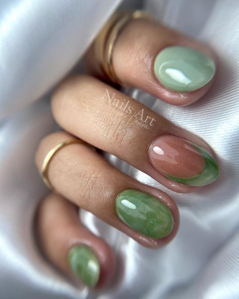 Cada detalle cuenta🌿 •Cactus •Avocado •Cover deseado De @•Rt coleur collection• Top coat de @cristalesygemas 🥵 #nails #green #greennails #lovenails #almondnails #viral #insta #delicate #uñas Avocado Green Nails, Green Marble Nails, Nails Green, Marble Nails, Green Marble, Avocado Green, Nails Inspo, Green Nails, Love Nails