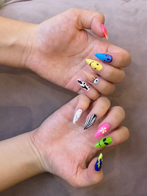 Mix Match Nails, Nail Piercing, Sculpted Nails, Wow Nails, Nail Art Ombre, Glamorous Nails, Pink Acrylic Nails, Pastel Nails, F U