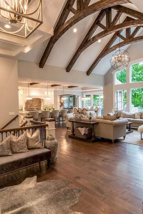 45+ Best Farmhouse Living Room Decor & Design Ideas For 2020 French Country Decorating Living Room, French Country Living, Rustic Apartment, French Country Living Room, Country Living Room, Living Room Remodel, Wooden Beams, Room Remodeling, Living Room Decor Apartment