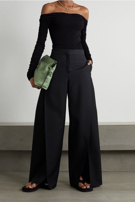 Black Wide Pants Outfit, Wide Leg Pants Outfit Dressy, Black Pants Outfit Dressy, Pants Outfit Dressy, Black Wide Leg Pants Outfit, Wide Pants Outfit, Trousers Women Outfit, Black Pants Outfit, Wide Leg Pants Outfit