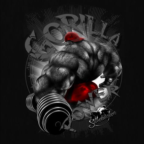 Body Builder Art, Gorilla Gym, Camoflauge Wallpaper, Wallpaper Fitness, Fitness Wall Art, Dope Wallpaper Iphone, Gorillas Art, Boxer Dogs Art, Sublimacion Ideas