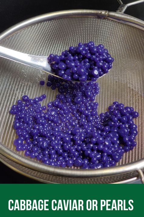 Learn how to make this cabbage caviar in a few minutes. Use this to bring that wow effect to any meal. This will impress any guest. How To Make Purple, Molecular Food, Molecular Gastronomy Recipes, Small Bites Appetizers, Custom Computer, Purple Cabbage, Food Carving, Molecular Gastronomy, Red Cabbage