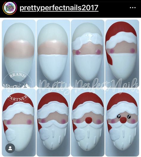 Santa Nail Art, Nail Noel, Xmas Nail Designs, Classy Nail Art Ideas, Nail Art Noel, Santa Nails, Xmas Nail Art, Retro Nails, Manicure Nail Designs