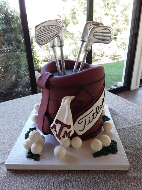 Golf Bag Cake, Golf Grooms Cake, Golf Ball Cake, Golf Themed Cakes, 75 Birthday Cake, Golf Birthday Cakes, Cake Design For Men, Golf Cake, 21st Cake