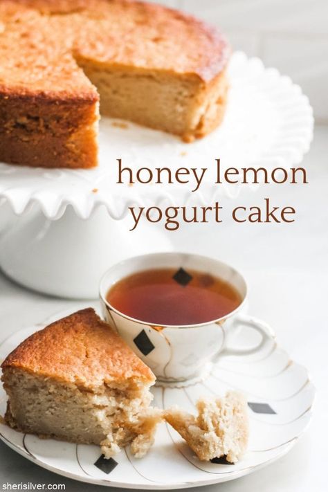 sugar free: honey lemon yogurt cake | Sheri Silver - living a well-tended life... at any age Sugar Free Baking Recipes, Sugar Free Honey, Lemon Yogurt Cake, Honey Dessert, Honey Cake Recipe, Sugar Free Baking, Sugar Free Cake, Healthy Honey, Honey Yogurt