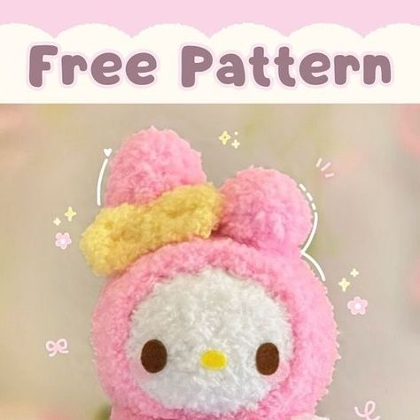 My Sweet Piano Crochet Pattern, My Melody Free Crochet Pattern, Pompompurin Crochet Free Pattern, My Melody Crochet Pattern Free, Crochet Mini Amigurumi Free Pattern, Miffy Crochet Pattern Free, Sanrio Crochet Pattern, My Melody Crochet Pattern, Sanrio Crochet Free Pattern