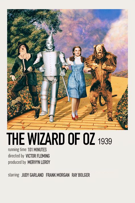 minimalistic polaroid poster made by @wcnderlcnd (me) Minimalistic Polaroid Poster, Wizard Of Oz Film, Wizard Of Oz Musical, Wizard Of Oz Movie, Wizard Of Oz 1939, Oz Movie, Iconic Movie Posters, Movie Card, Film Posters Minimalist