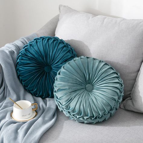 Round Filled Cushion,Velvet Cushions,Pleated Round Pillow, Scatter Cushion Home Decorative for Home Sofa Chair Bed Car Decor - Walmart.com - Walmart.com Round Floor Pillow, Round Throw Pillows, Couch Decor, Pumpkin Pillows, Round Cushion, Couch Cushions, Round Pillow, Chair Bed, Couch Throw Pillows