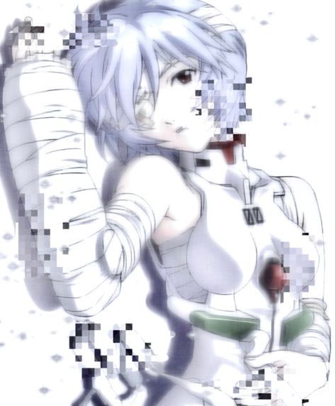 Anime Cybercore, Rei Ayanami Icon, Cybergoth Anime, Neon Evangelion, Blue Anime, Rei Ayanami, Genesis Evangelion, Neon Genesis, Cute Profile Pictures