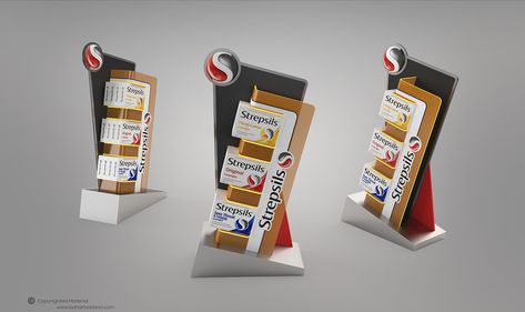 Strepsils Counter Display Design on Behance Counter Display Design, Pos Counter, Posm Display, Rak Display, Recipe Book Design, Pos Design, Retail Design Display, Point Of Sale Display, Packaging Template Design