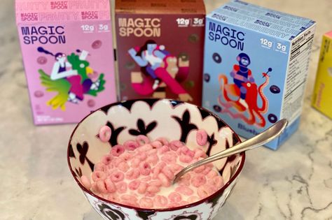 Magic Spoon Cereal, Mini Cereal, Mini Cereal Boxes, Magic Spoon, Low Carb Cereal, Cereal Flavors, Keto Cereal, Apartment Vibes, Protein Treats