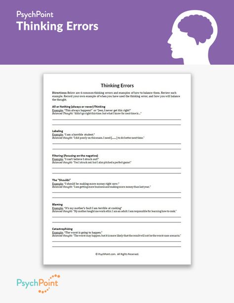 All Or Nothing Thinking Worksheets, Thinking Errors Activities, Meditation Worksheets, Counselling Worksheets, Group Counseling Activities, Thinking Errors, Relationship Worksheets, Counseling Worksheets, Cbt Therapy