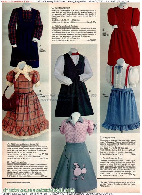 1983 JCPenney Fall Winter Catalog, Page 620 - Catalogs & Wishbooks 1983 Outfits, 80s Girl Fashion, 1980 Clothes, Satanic Panic, 1980s Outfits, 80s Clothes, Funky Clothing, 80s Outfits, Vintage Girls Clothes