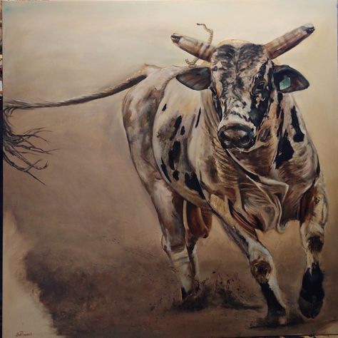 Bucking bull Western Art Paintings, Bald Eagle Art, Bucking Bulls, Bull Art, Farm Paintings, Art 2024, Image Transfers, Unfinished Business, Eagle Art