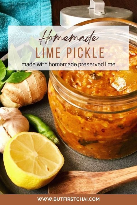 Experience the tangy and spicy delight of homemade Indian lime pickle, made with preserved limes and aromatic spices. This classic condiment adds a burst of flavor to any meal, from rice and curries to sandwiches and snacks. Discover how easy it is to make your own batch and elevate your dishes with this authentic Indian favorite! Lime Pickle Recipe, Easy Pickling Recipes, Lime Pickles, In A Pickle, Pickle Recipe, Lime Salt, Homemade Pickles, Fenugreek Seeds, Authentic Indian