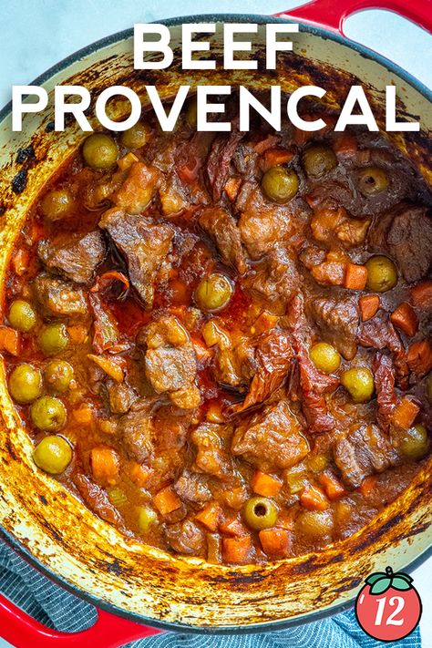 Beef Provencal | 12 Tomatoes Mediterranean Beef Recipes, Mediterranean Beef, Beef Tomato, Prepared Eggs, How To Cook Beef, 12 Tomatoes, Easy Slow Cooker Recipes, Beef Tenderloin, Southern France