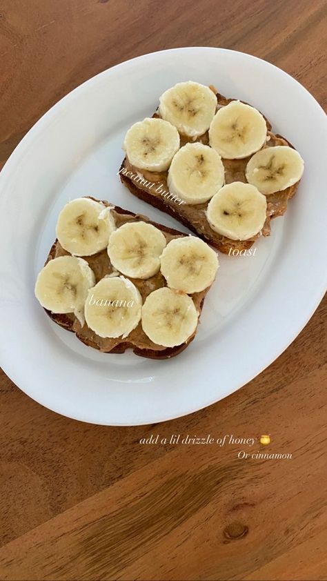 Peanut Butter Banana Toast Aesthetic, Peanut Butter Toast Aesthetic, Peanut Butter Banana Bread Healthy, Pb Banana Toast, Healthy Breakfast Toast, Healthier Breakfast, Peanut Butter Breakfast, Breakfast Banana, Healthy Toast