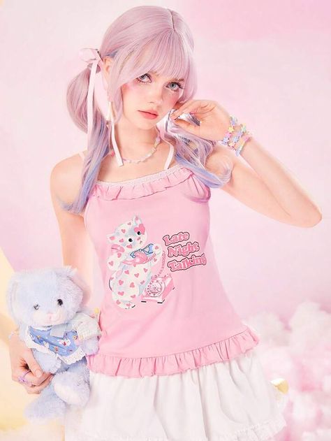 Hello Kitty Outfit, Kitty Clothes, Hello Kitty Clothes, Style Kawaii, Gyaru Fashion, People Clothes, Kawaii Fashion Outfits, Wardrobe Outfits, J Fashion